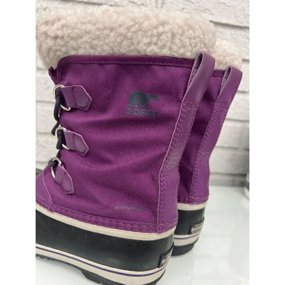 Sorel Yoot Pac Girls Boots Snow Winter Nylon Waterproof Size 3